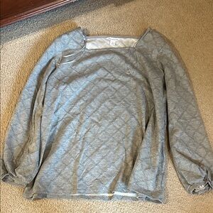 Liz Claiborne Gray Quilted Blouse